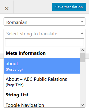 Мета пере. Slug перевод. Toggle navigation. Переводчик String. Editing translation.