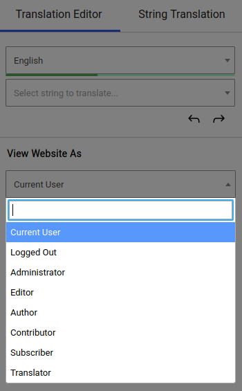 List of user roles in Translation Editor