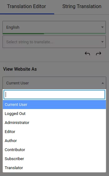List of user roles in Translation Editor