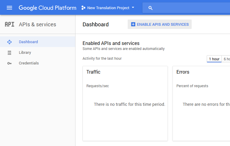 Enable APIs and services in Google Cloud Platform