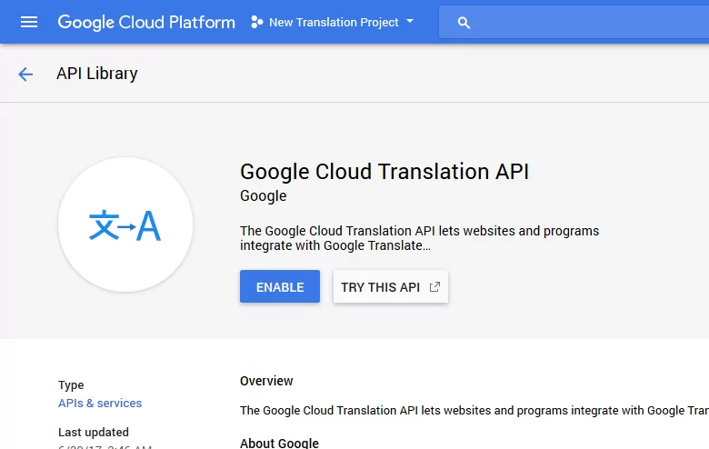 Generate Google Translate API Key TranslatePress