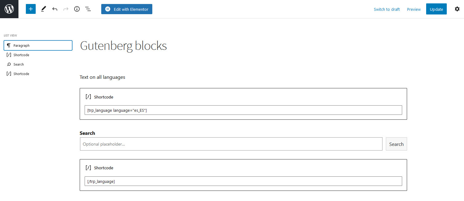 Wrap content between two TranslatePress shortcode blocks