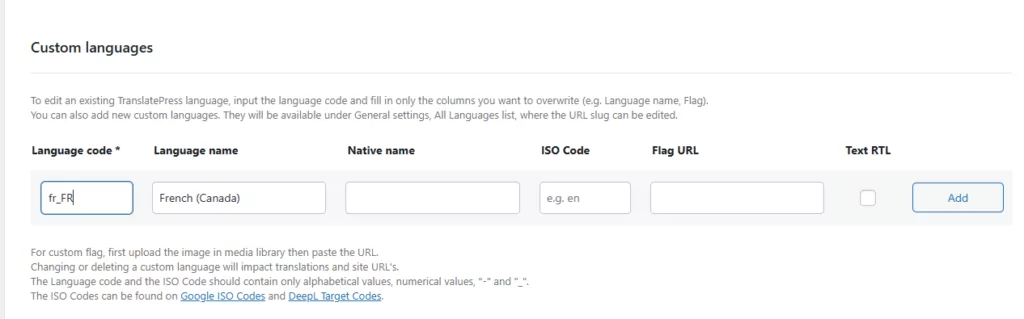 TranslatePress Custom Language Modification