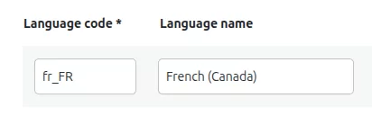 Adding a custom name for the language in the Language Name field