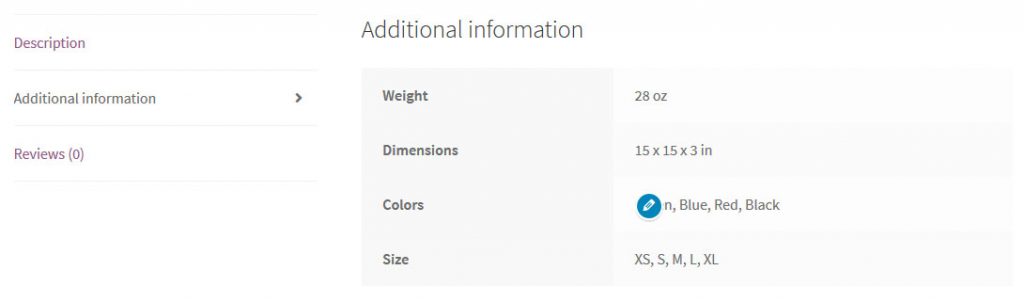 additional information section