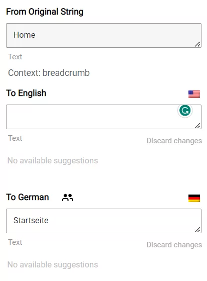 Translating gettext strings