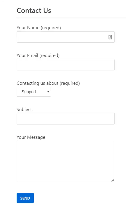 Form built with Contact Form 7