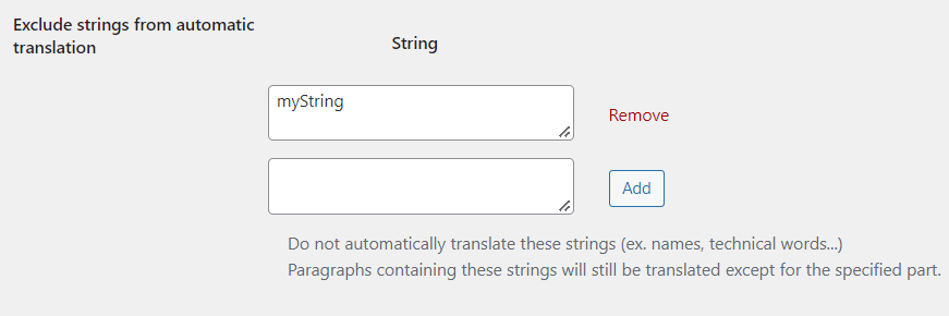 Excluding strings from automatic translation
