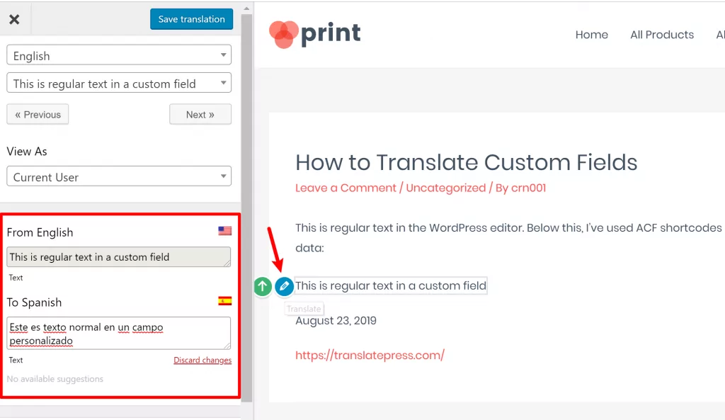 How to translate custom fields in WordPress