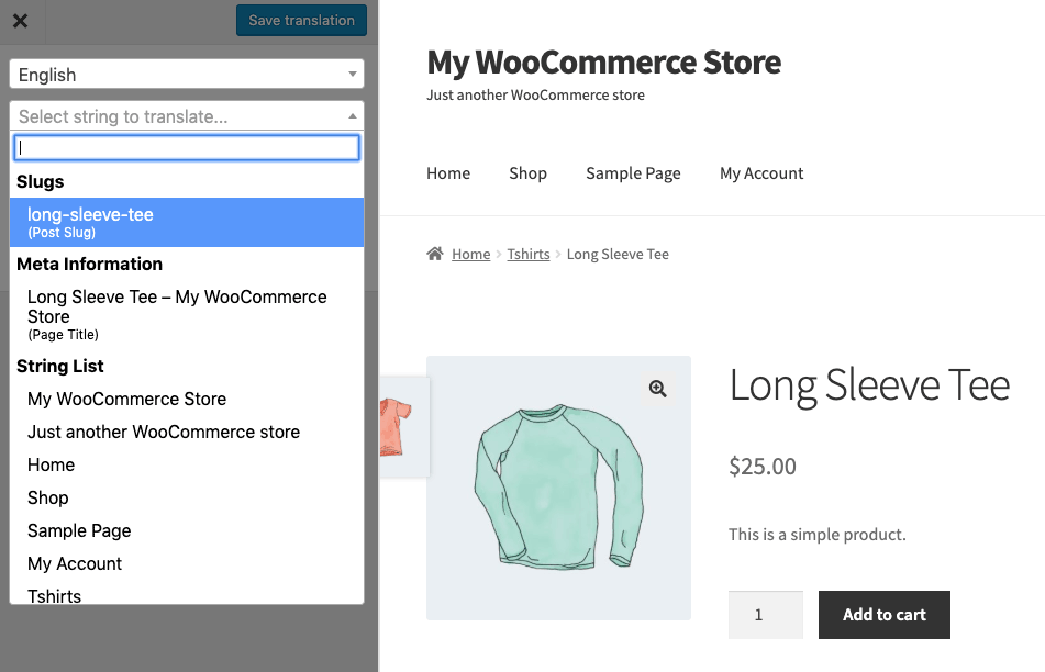 Translating URL slugs for Multilingual WooCommerce Store