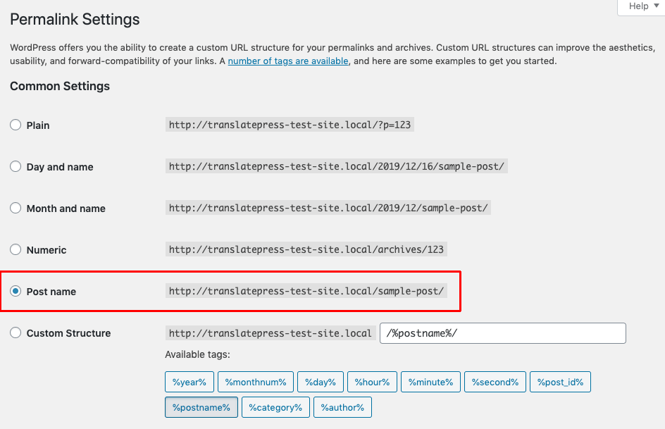 edit permalink settings in WordPress to optimize search engine ranking