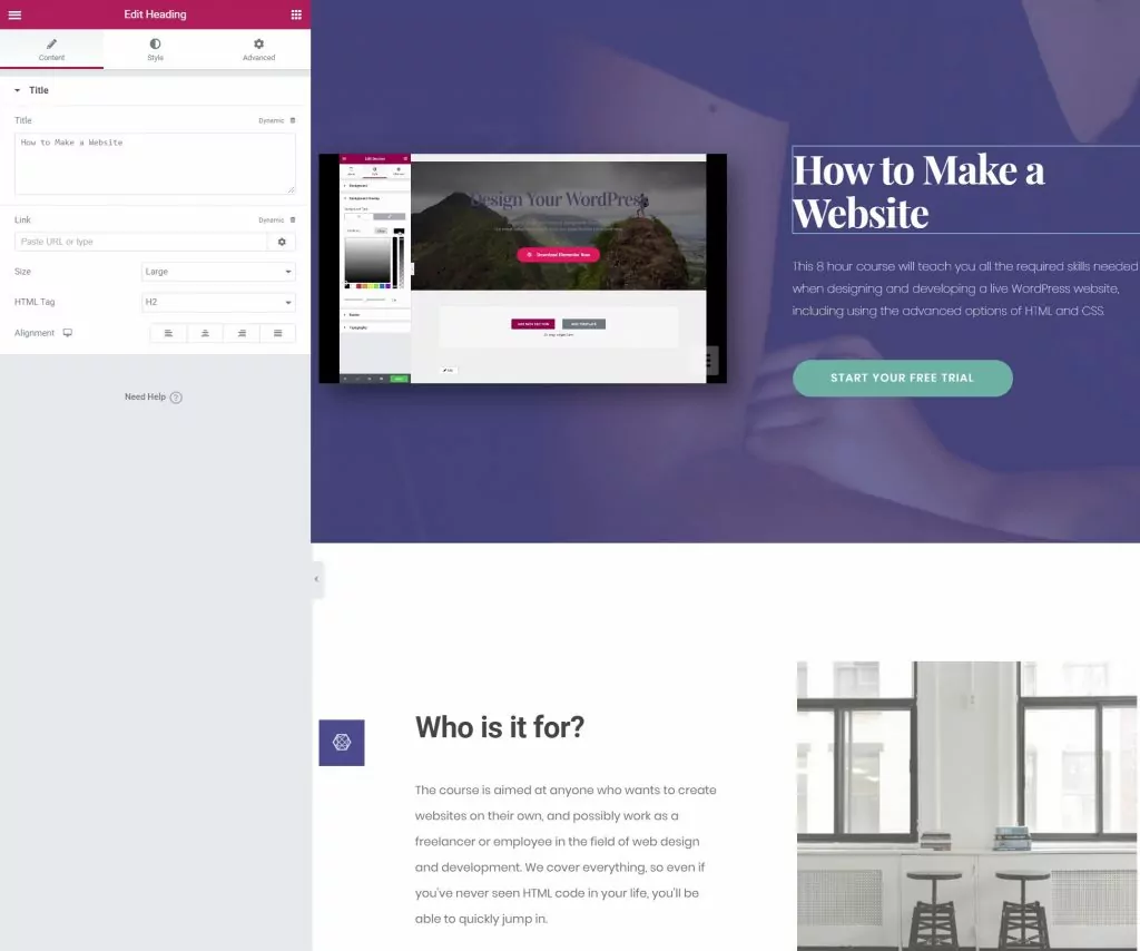 Elementor design