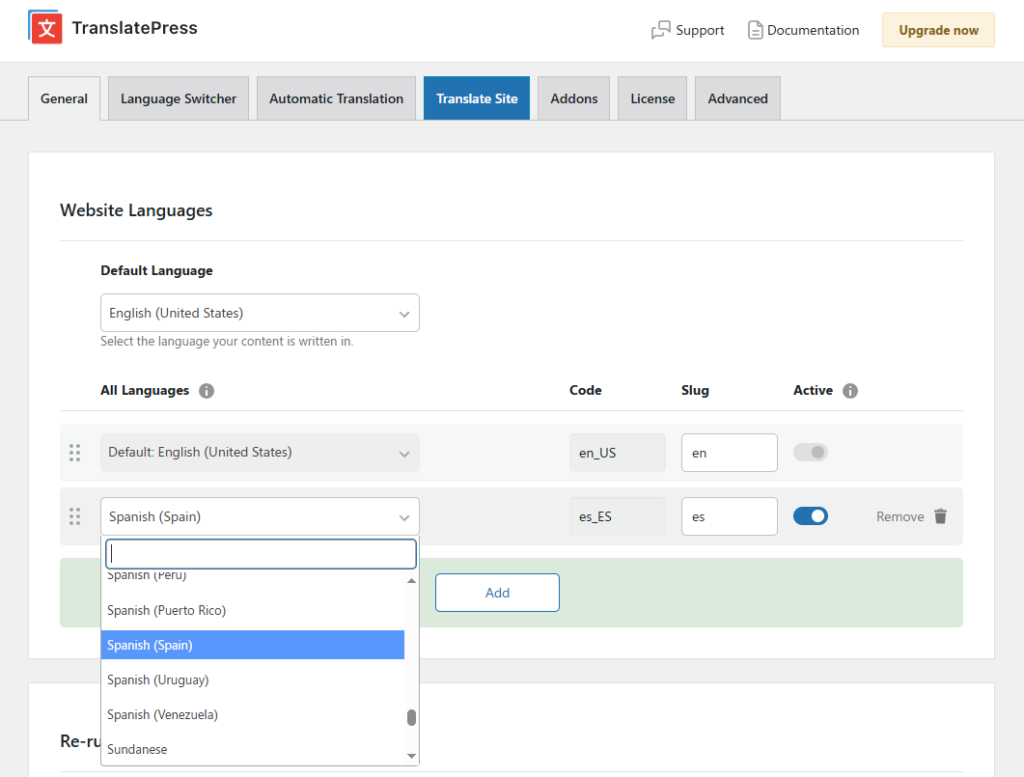 choose language for multilingual website