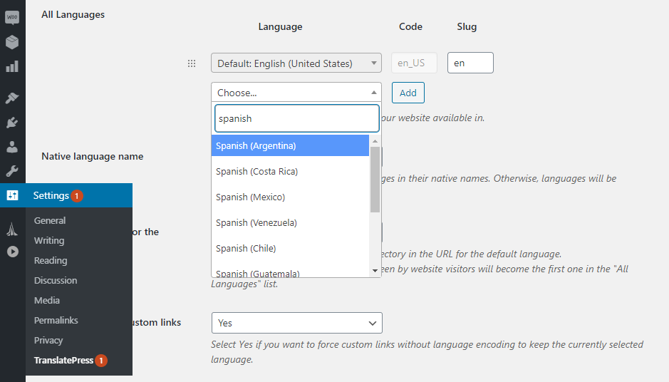 Adding a new language to your website.