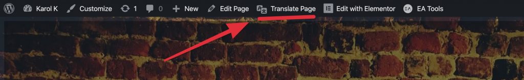 translate page button