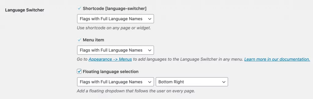 language switcher