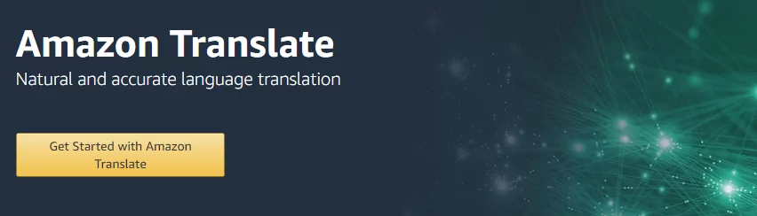 The Amazon Translate homepage.