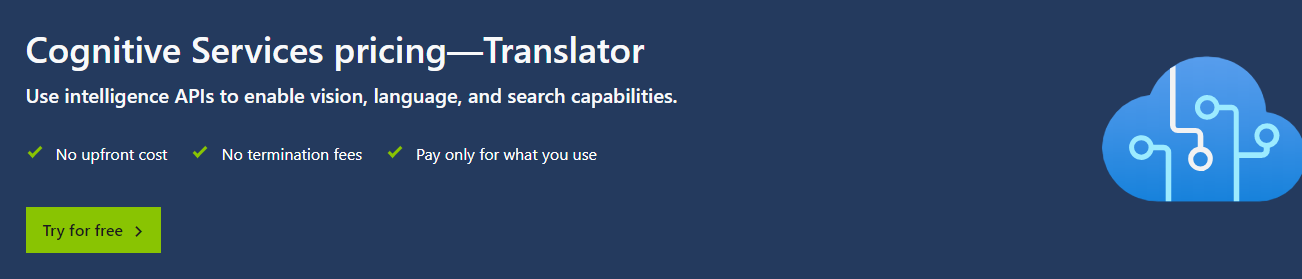 The Microsoft Translator homepage.