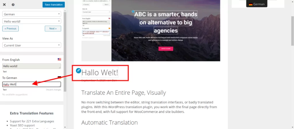 Pasting in Google Translate text for Bilingual website