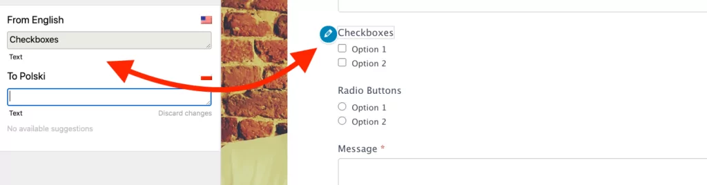 translate checkboxes in WordPress multilingual forms