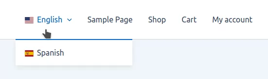 Astra menu item language switcher