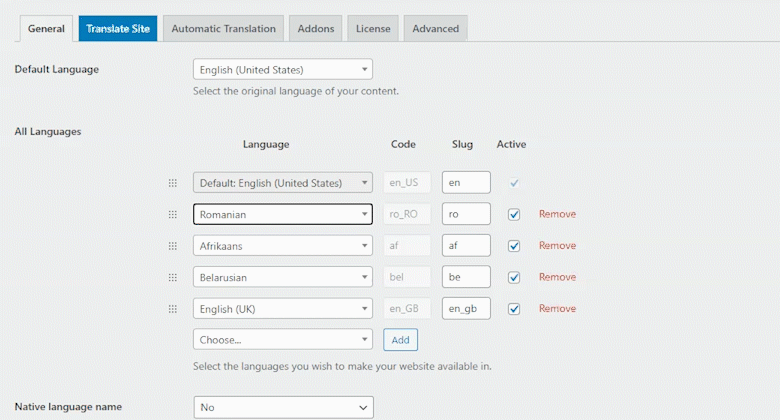 wordpress custom language switcher