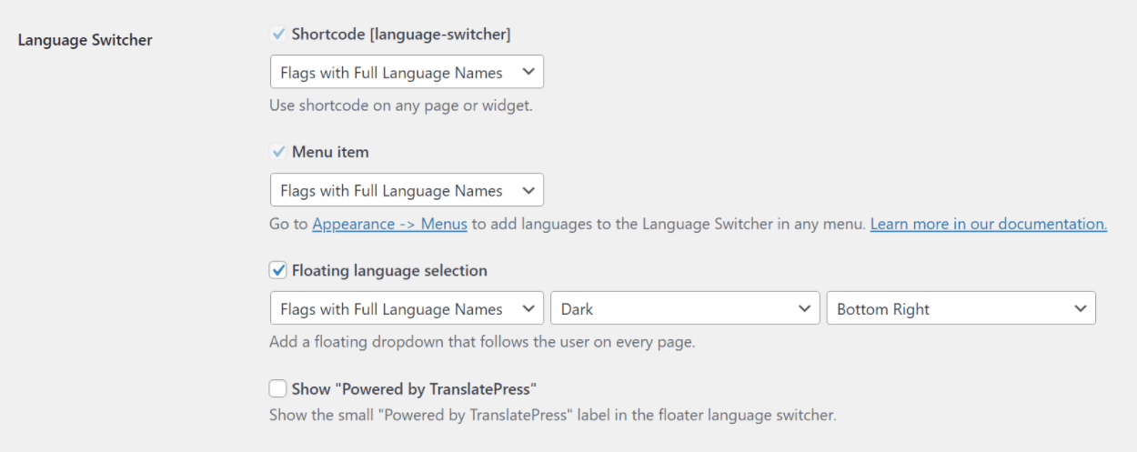 How to configure the LearnDash language switcher