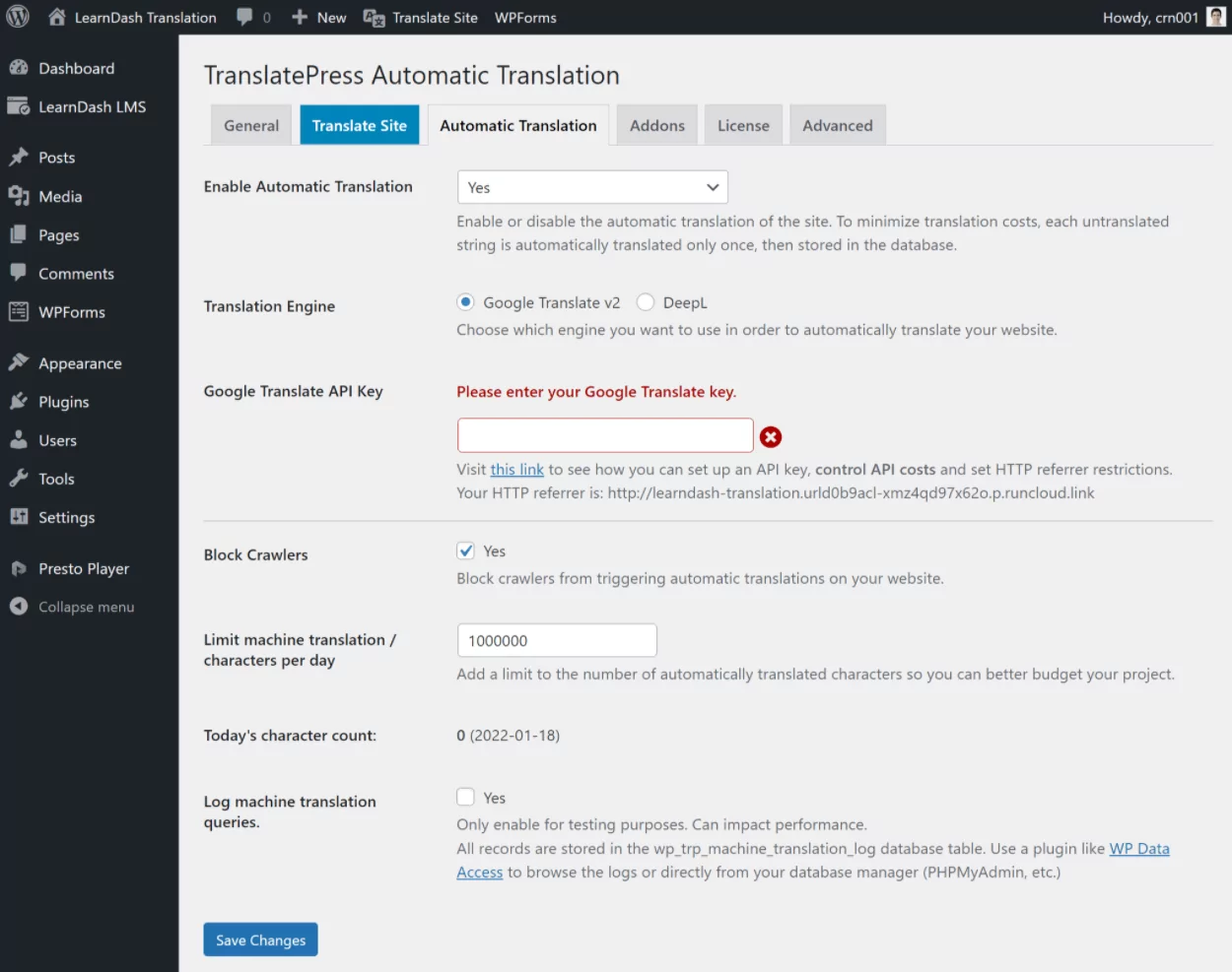 Using machine translation vs human