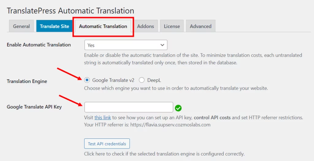 automatic translation