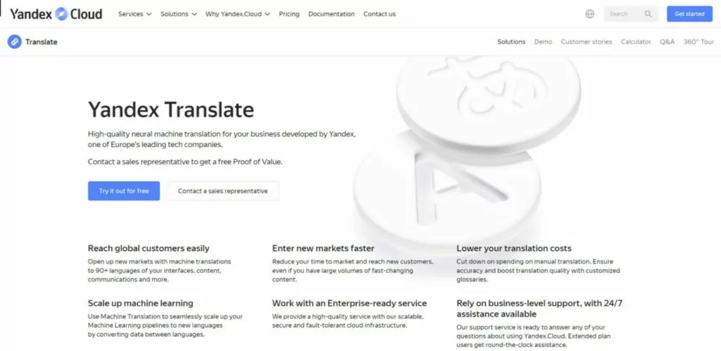 Yandex Translate alternative for Google
