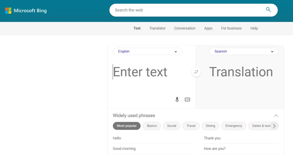 Microsoft translator vs google translate user interface
