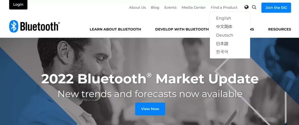 bluetooth site full language name in native language