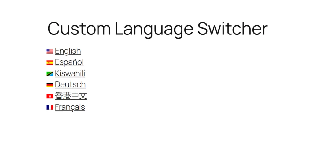 TranslatePress Custom Language Switcher