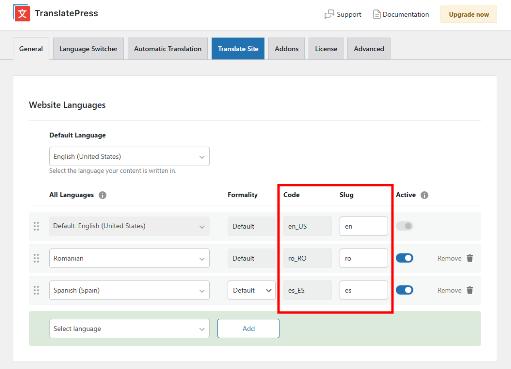 translatepress url slugs