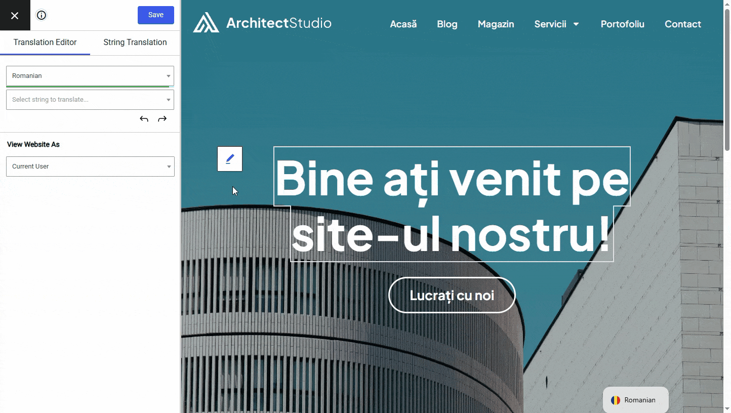 Manually editing a translated string
