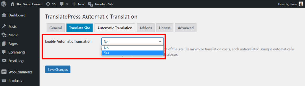 Enabling Automatic Translation for WooCommerce emails