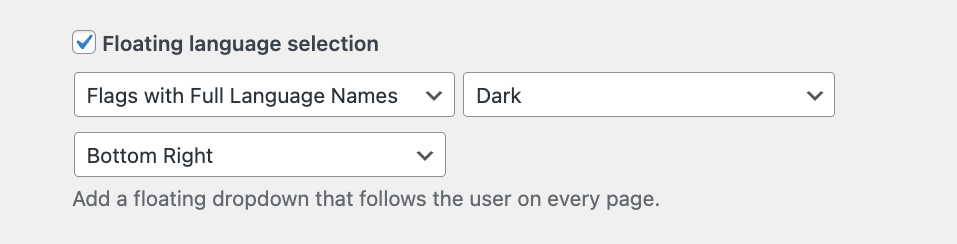 WordPress language switcher that's floating