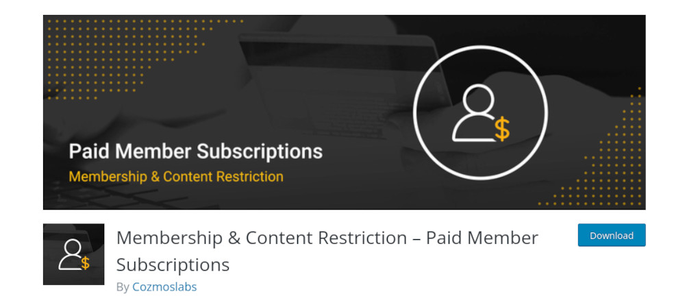 screenshot of Paid Member Subscriptions plugin site