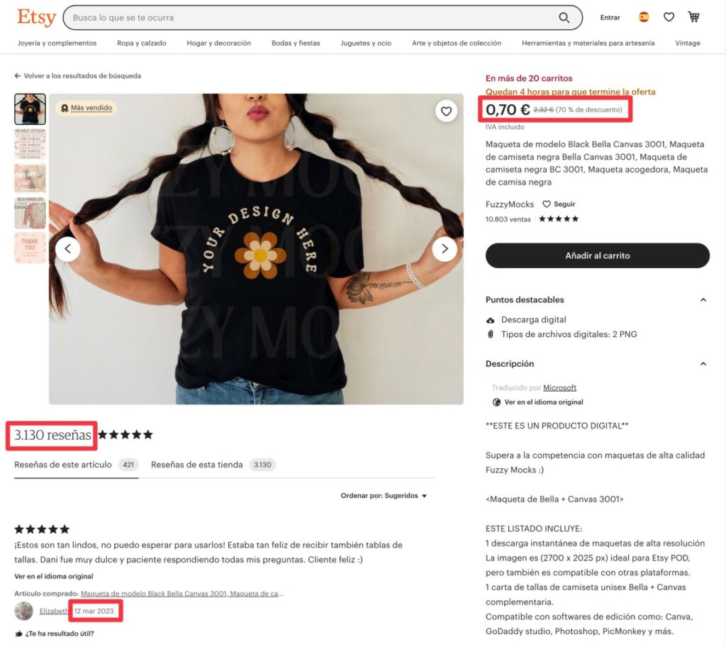 Etsy website localization strategy example