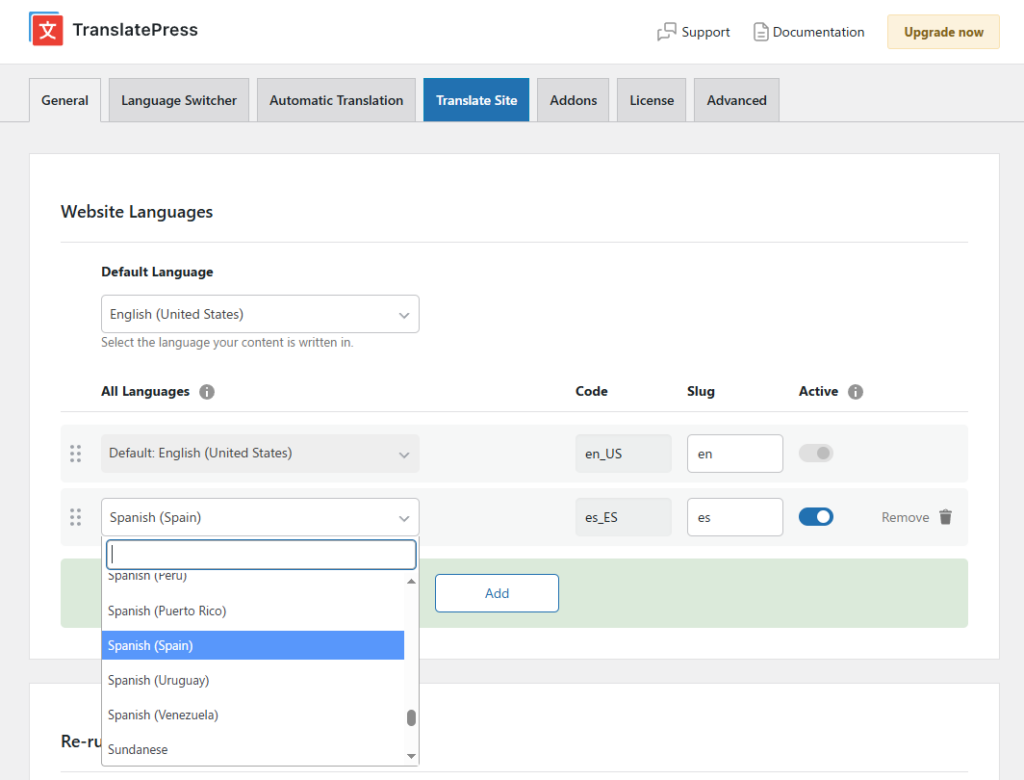 choose language for multilingual website