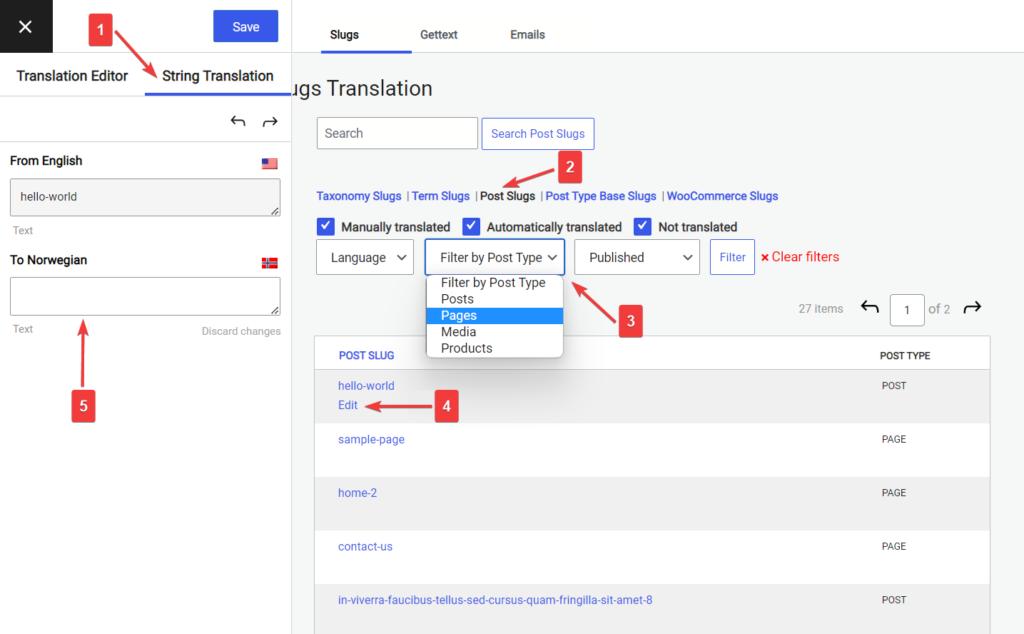 translating slugs using translatepress pro