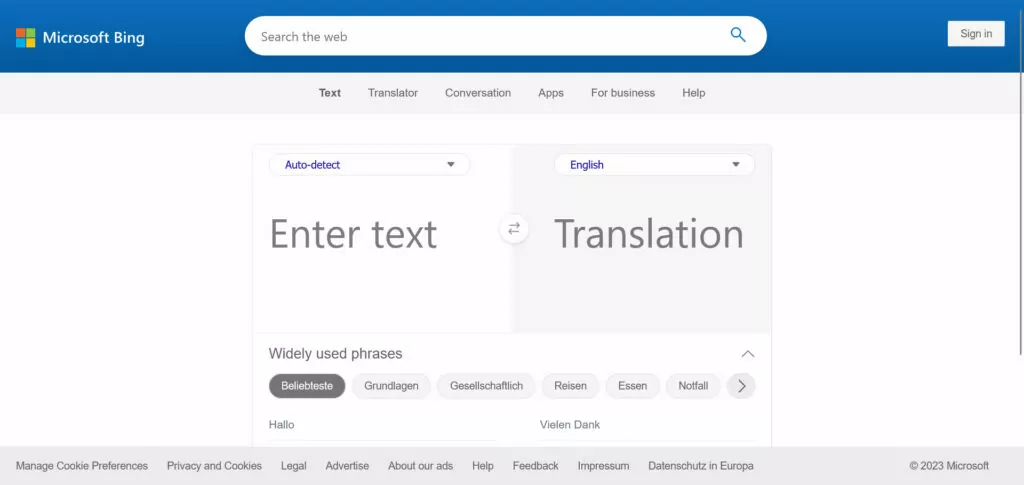 microsoft bing translator machine translation software