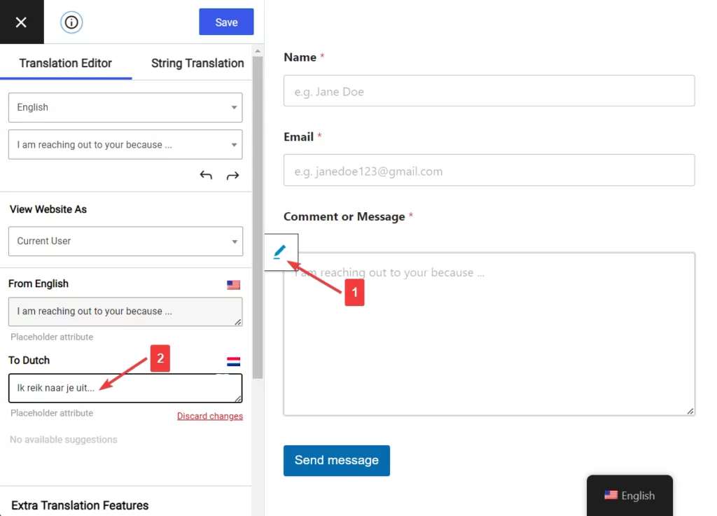 translating form placeholders - form translation