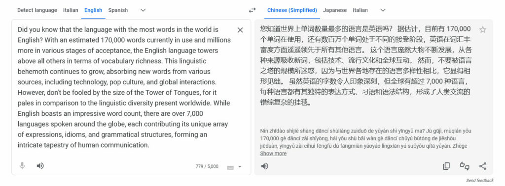 english vs chinese text length comparison
