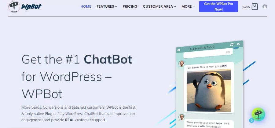 wpbot chatbot for wordpress