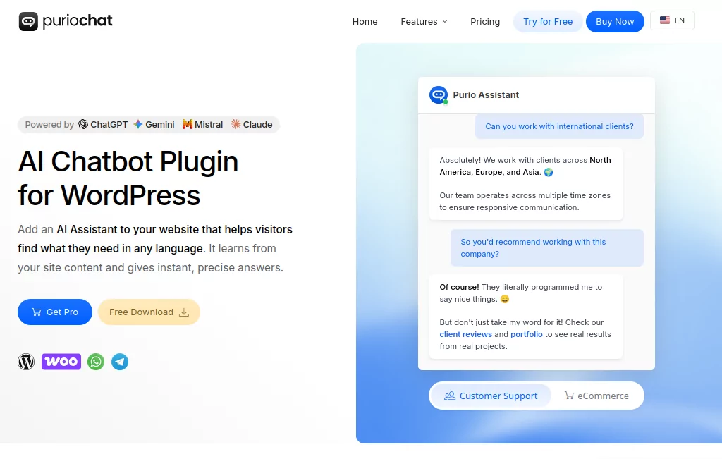 PurioChat Plugin