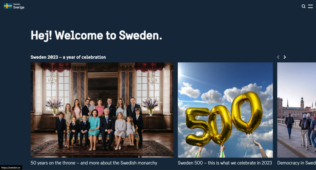 Sweden Sverige Grontpage