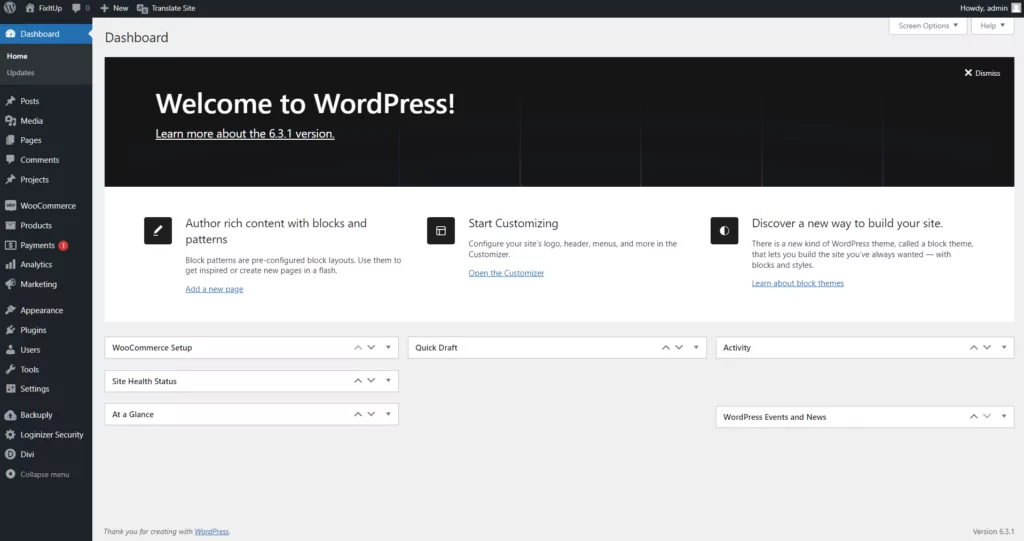 wordpress dashboard pros and cons