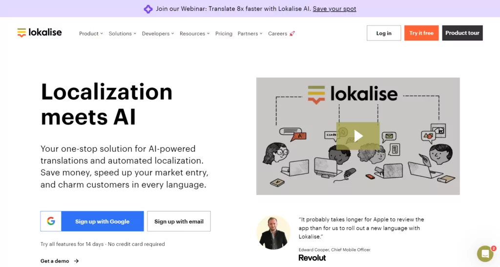 Best translation management software: lokalise