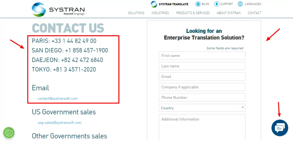 systran contact details